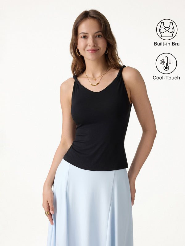 OGLmove CoolTouch Twisted Strap V-Neck Bra Tank Black XS
