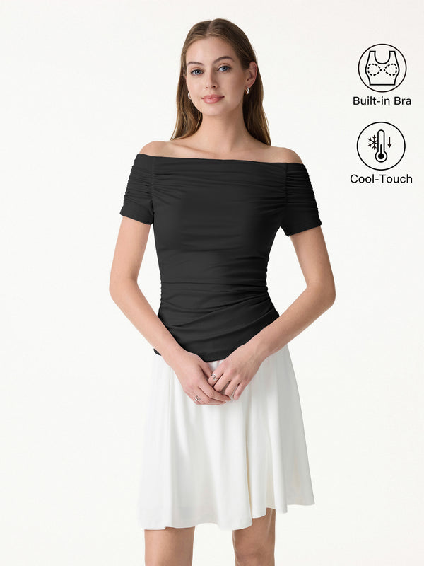 off the shoulder winter dress Josie Off Shoulder Mesh Maxi Dress - Black