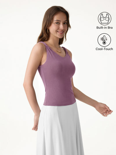 OGLmove CoolTouch Twisted Strap V-Neck Bra Tank Moran Purple XS