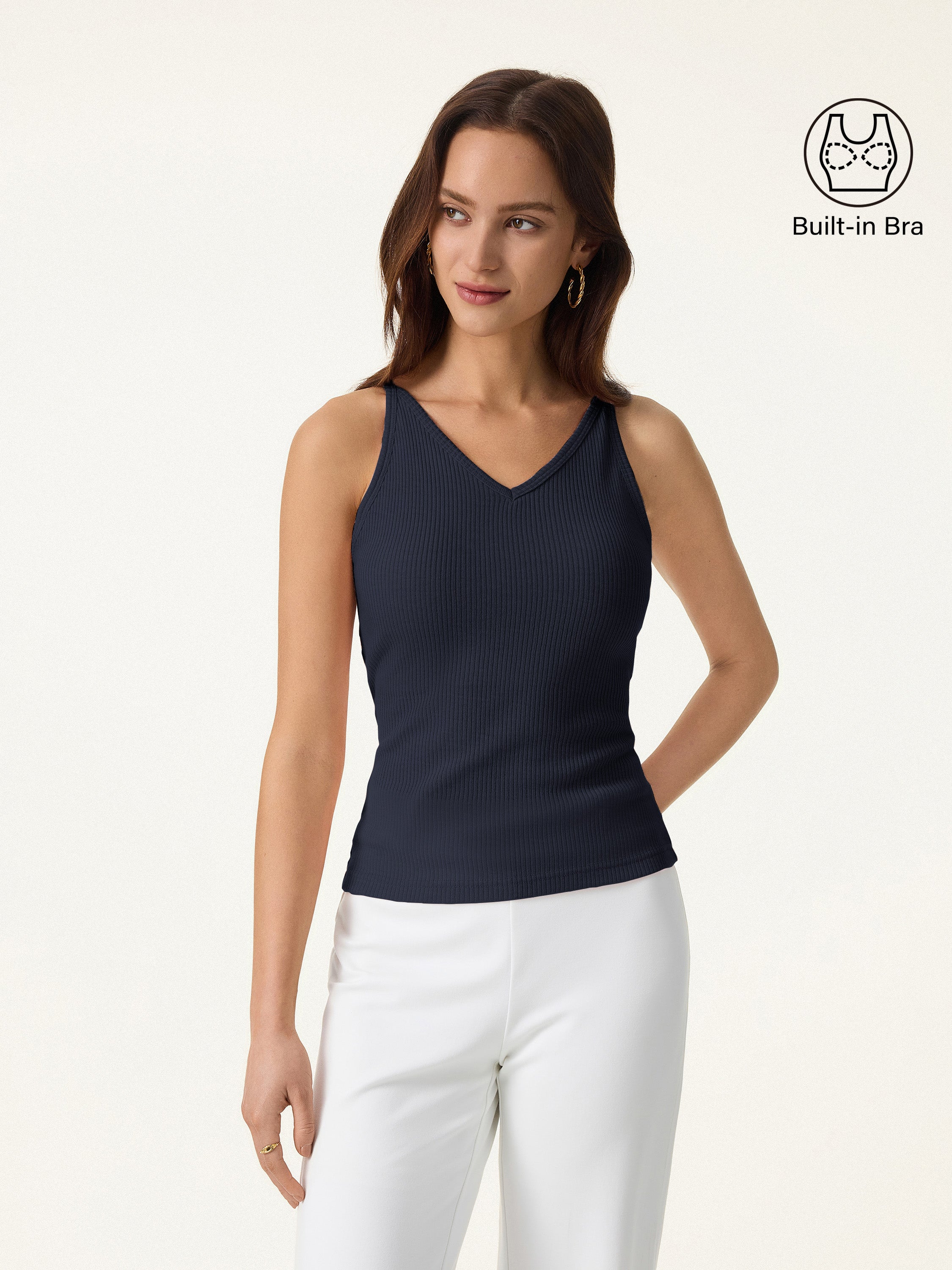 Breathable V Neck Spaghetti Bra Tank