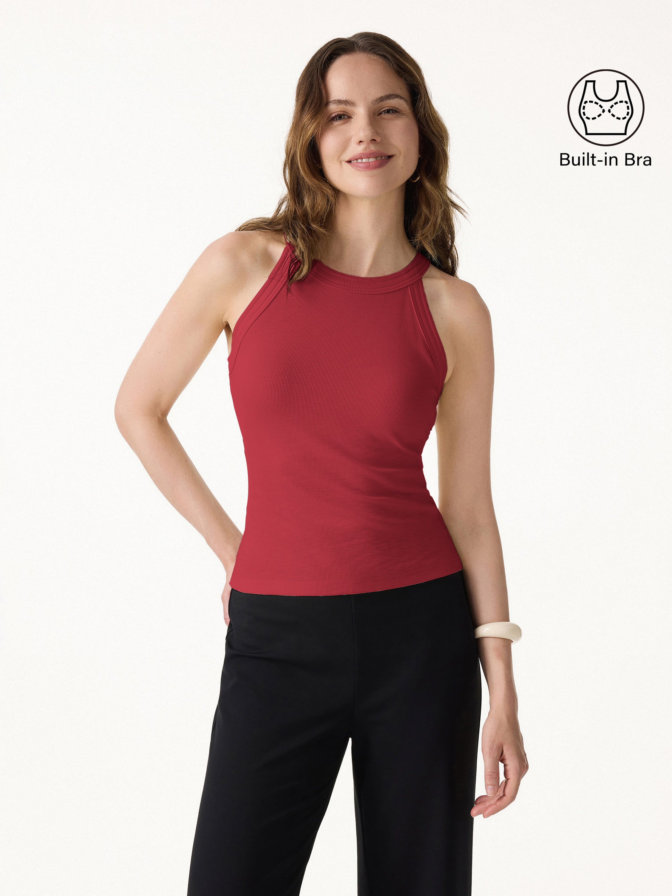 Slub Textured Summer Bra Tank Top