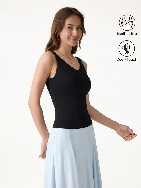 OGLmove CoolTouch Twisted Strap V-Neck Bra Tank Black XS