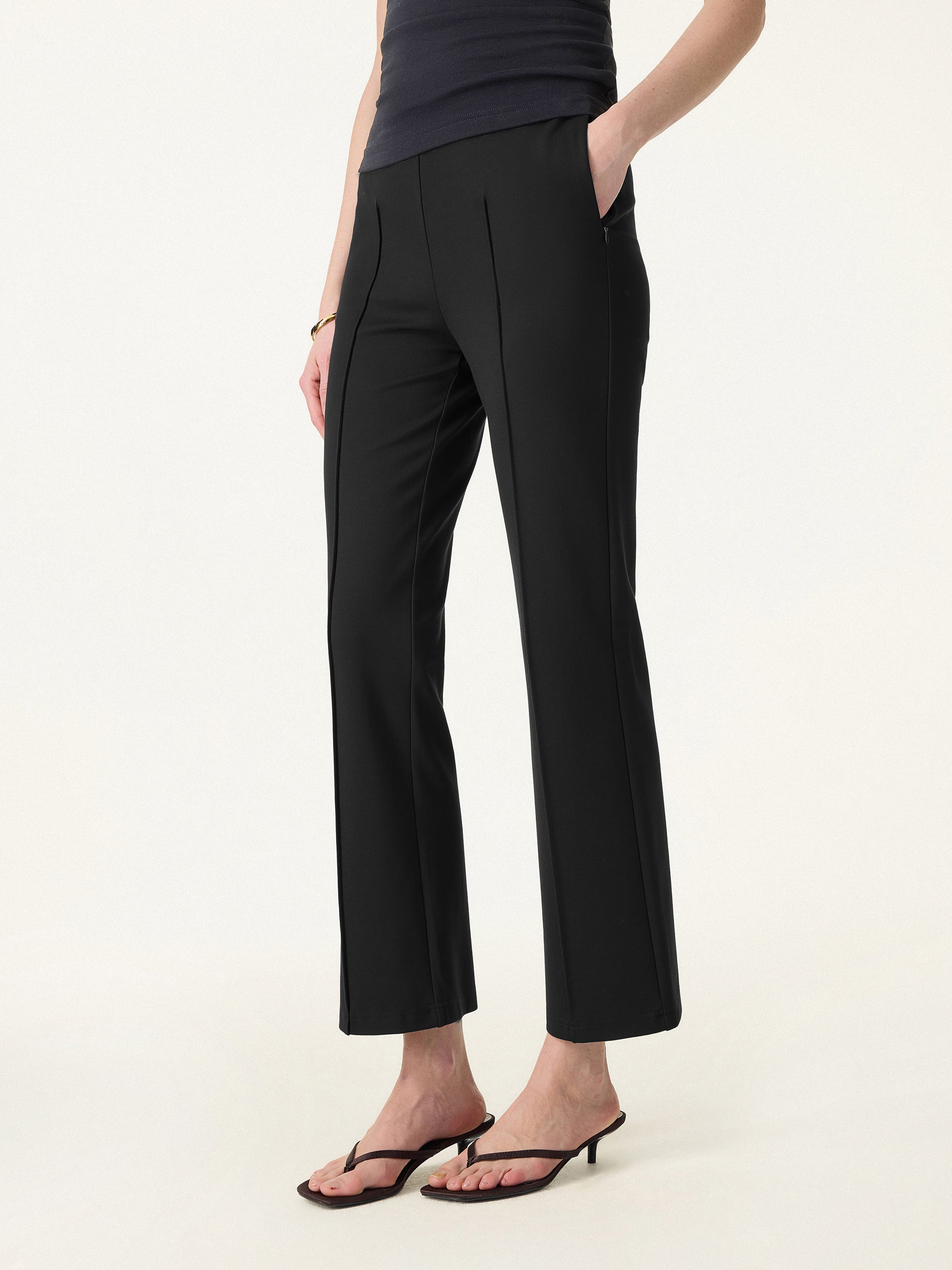 OGL Wrinkle-Resistant High Rise Cropped Flare Leg Travel Pants