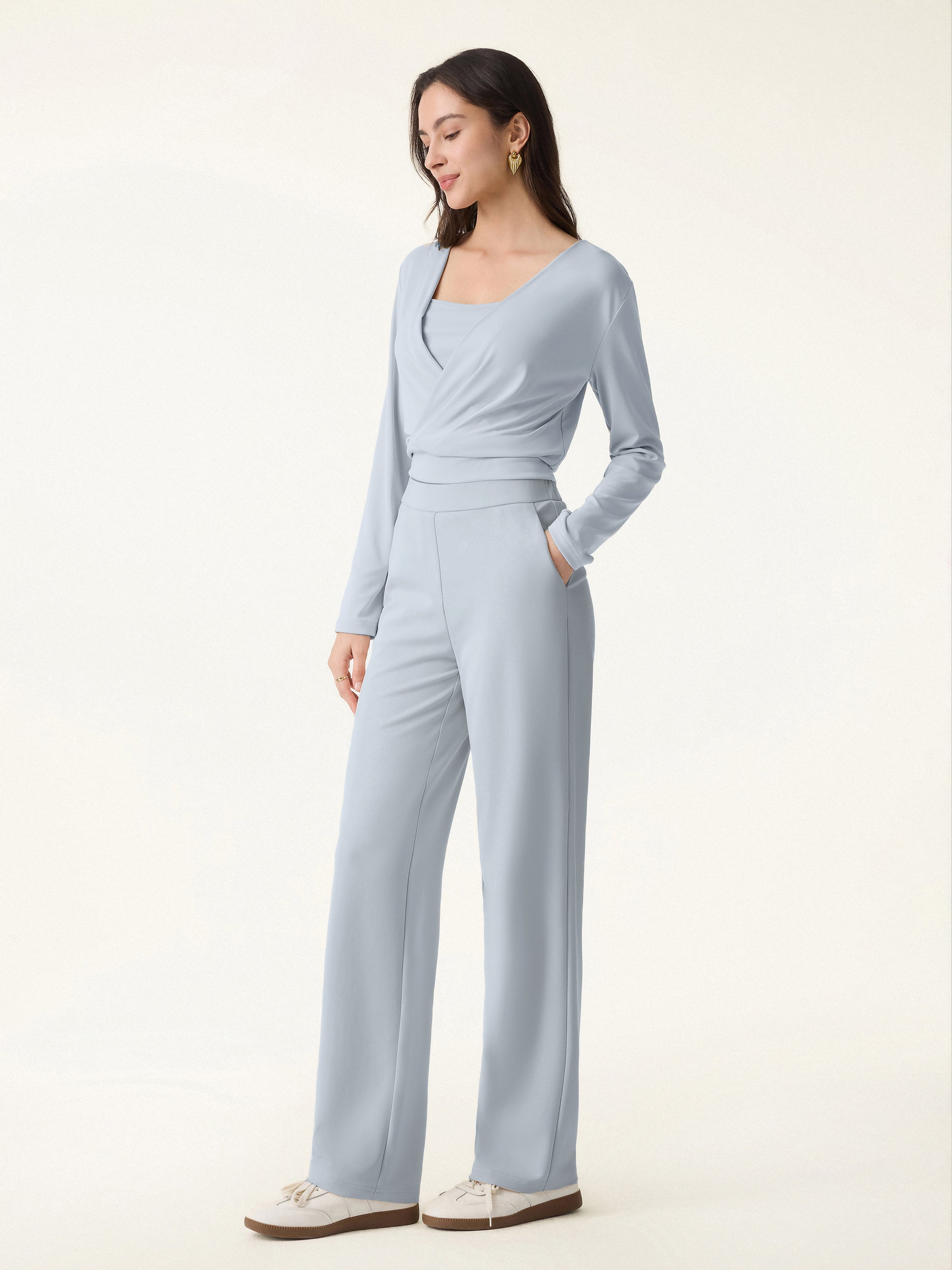 OGL Sandwashed Modal Breathable Straight Leg Pull-on Travel Pants