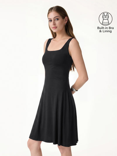 OGLmove SkinKiss Cooling Square Neck Mini Bra Dress Black XS
