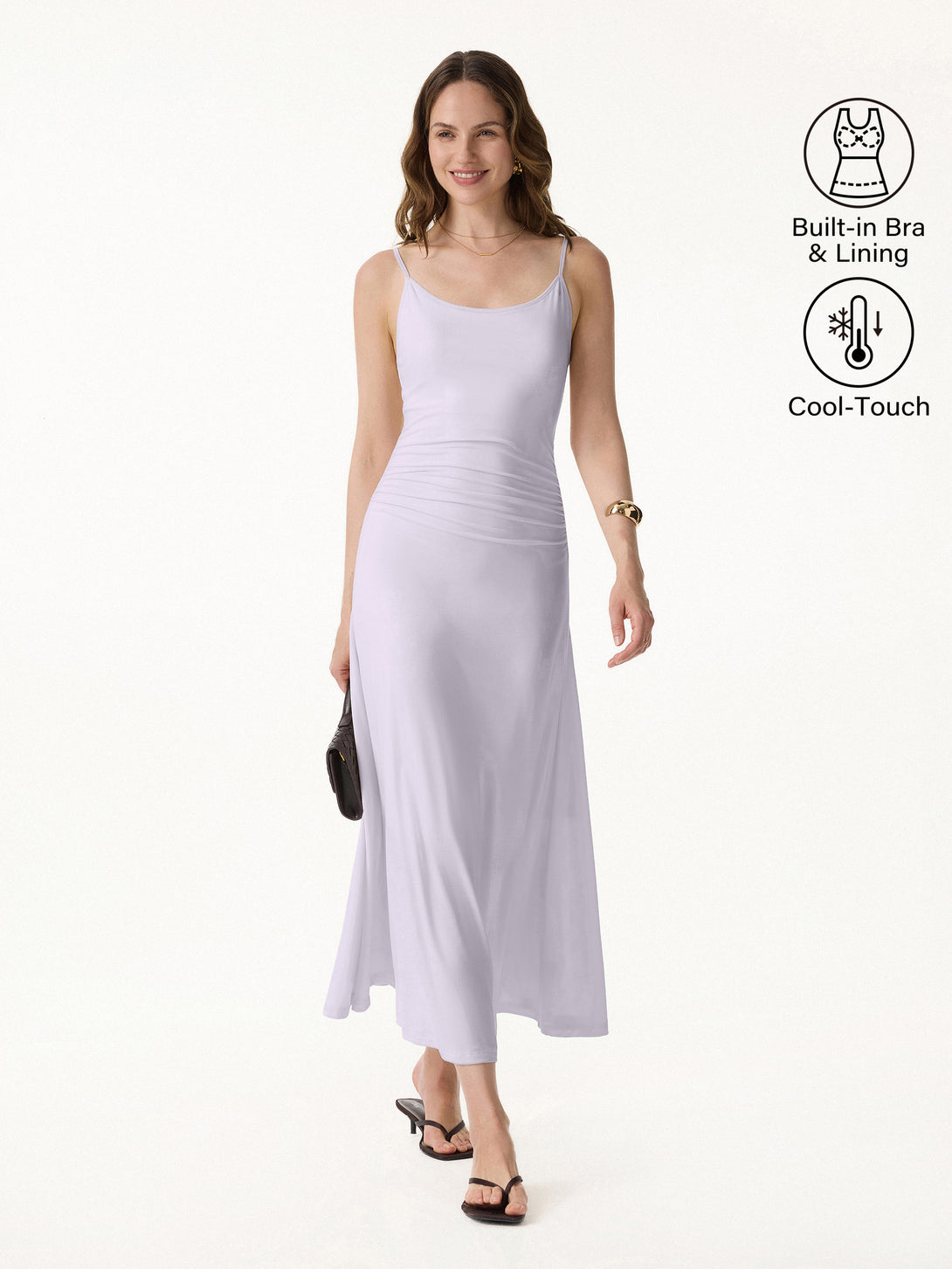 bra to wear with spaghetti strap dress Casual Everyday Essential Regular Fit Black/S Maxi Dresses Sleeveless U-neck Women Dresses OGLmove