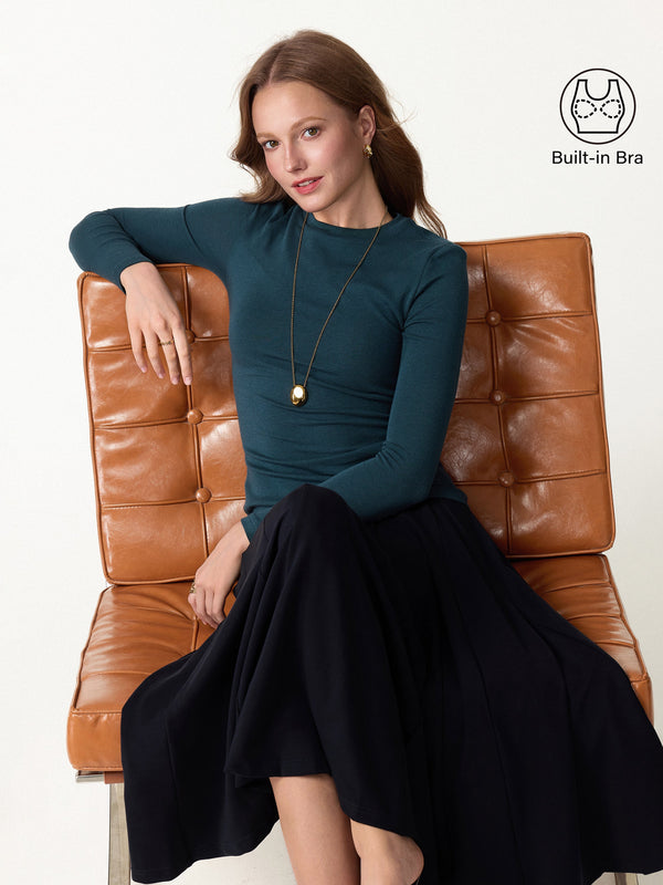 OGLmove Crewneck Long Sleeve Bra Top Forest Night XXS