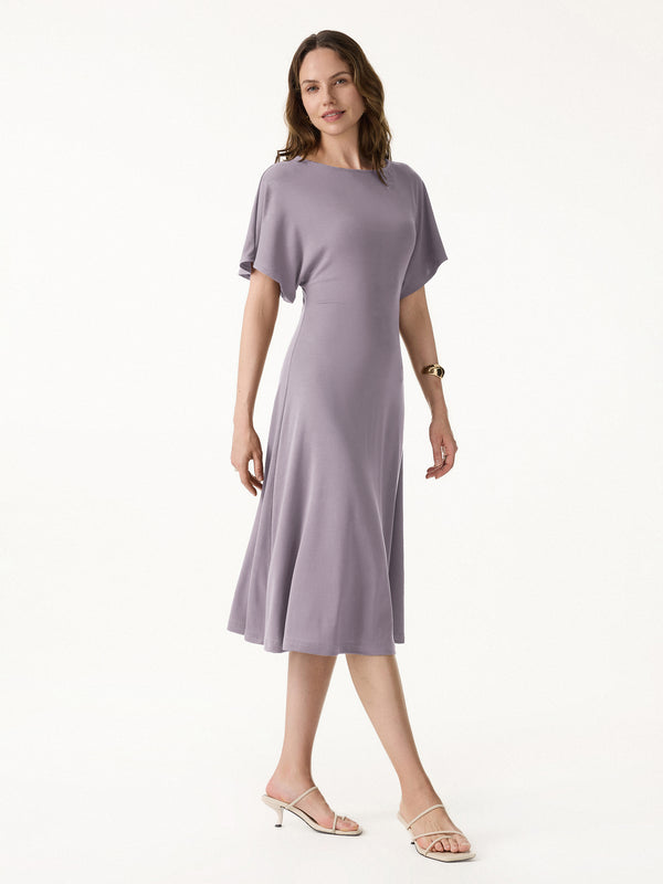 green emerald velvet dress Flowy Mid Length 'Bianca' Dress with Scrunched Top Red - Dresses - Women's Clothing & Accessories