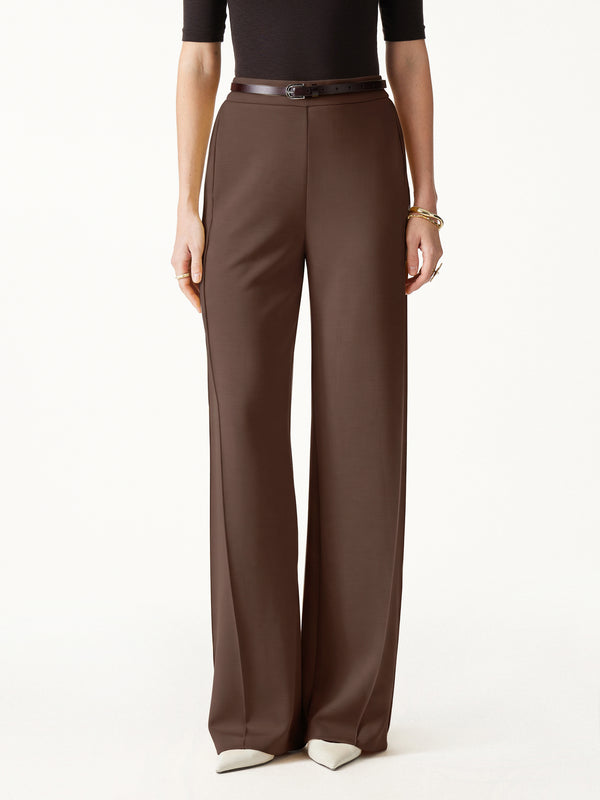 OGLmove Modal Spacer Knit High-Rise Wide-Leg Pants with Pockets