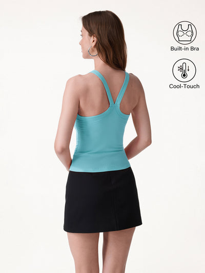 OGLmove CoolTouch Scoop Neck Racer Back Brami Iced Aqua Blue XS