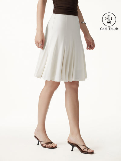 OGLmove Lyocell Mermaid Hem Knee-Length Skirt Off White XS