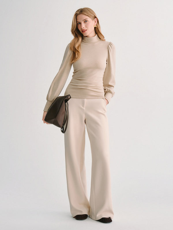 OGLmove Eco-Mousse® Turtleneck Puff Sleeve Top