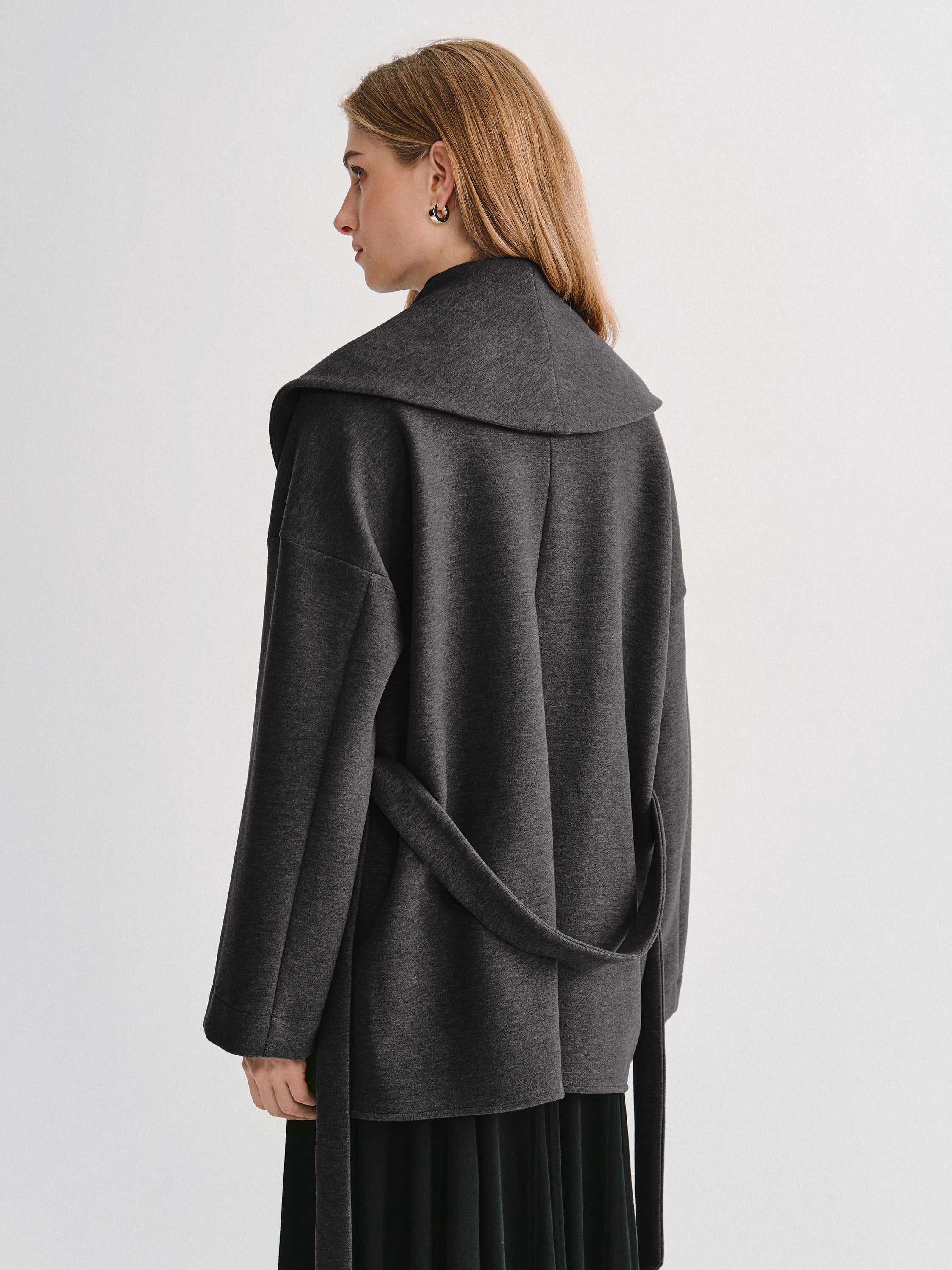 OGL Belted Shawl Collar Robe Jacket with Pockets – OGLmove
