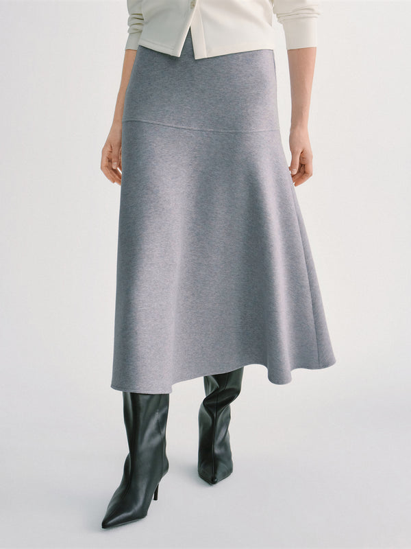 OGLmove FuzzLuxe Mid-Rise Circle Midi Skirt Heather Columbia Blue XXS