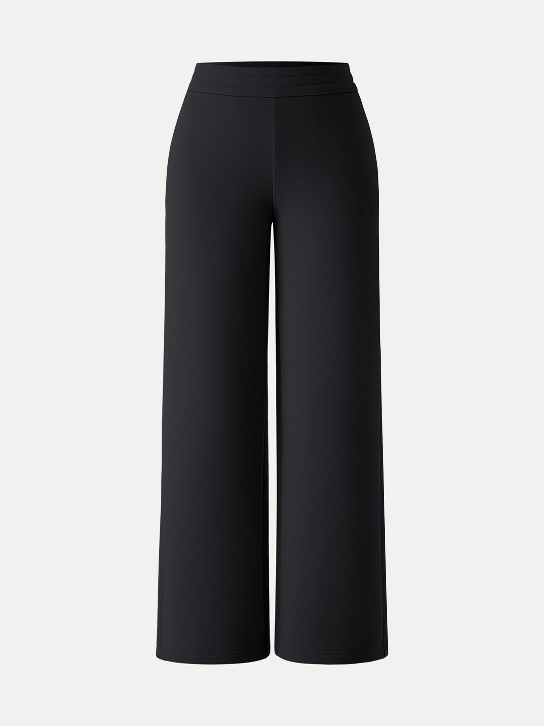 Cozy Warm High Rise Straight Leg Pull-on Pants with Pockets Regular Black