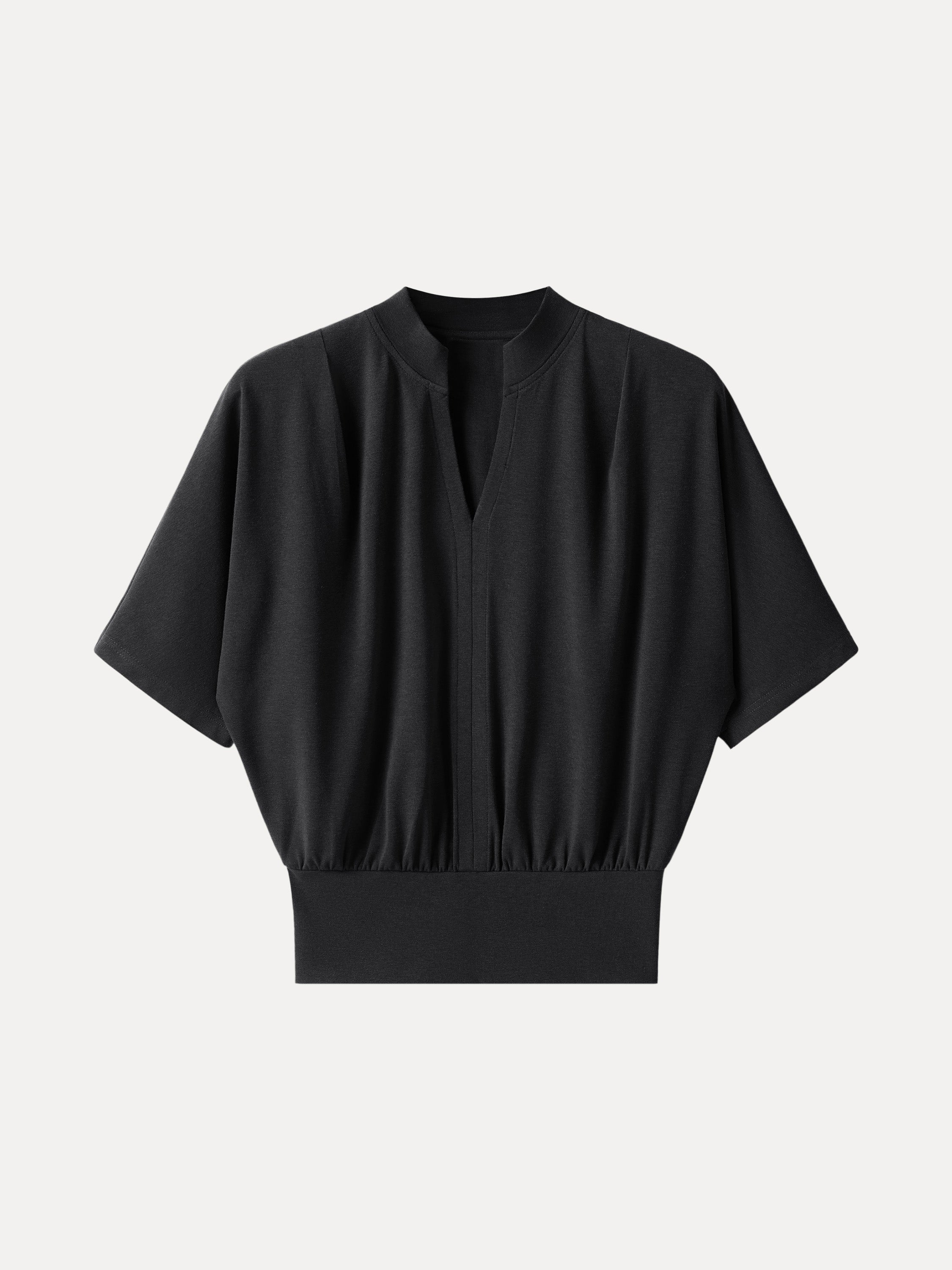 OGL Stand Collar V-Neck Short Sleeve Top – OGLmove