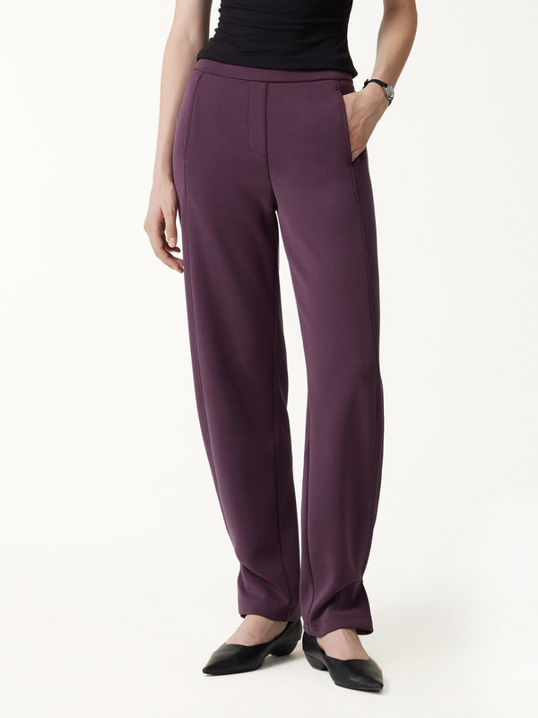 OGLmove Stretch Ponte High-Rise Belted Wide-Leg Pants with Pockets