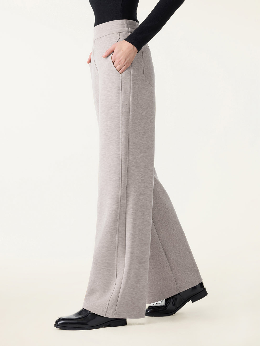Cozy Warm Mid Rise Straight Leg Pants with Pockets