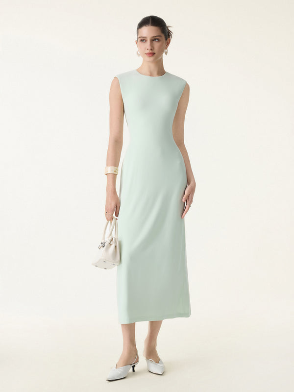 SkinKiss Flowy Wide Shoulder Midi Brami Dress