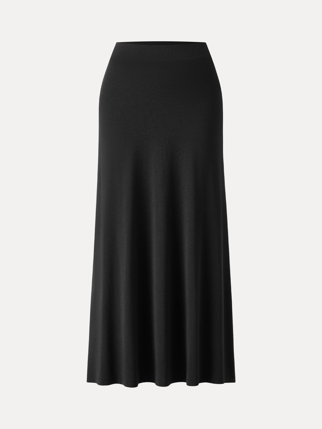 Light Warm Pull-on Circle Flared Maxi Skirt Black XS