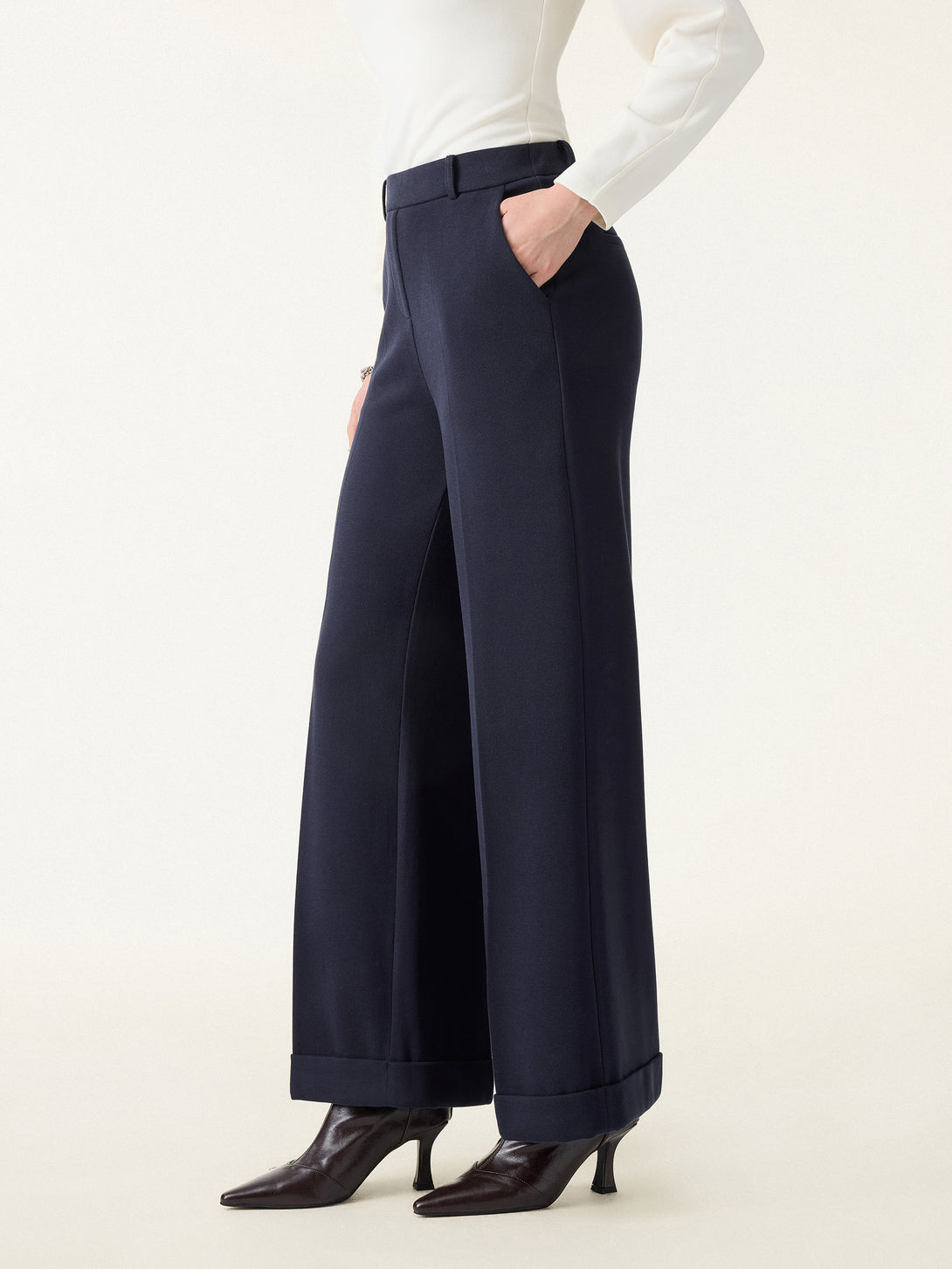 Cozy Warm High Rise Kickout Pull-on Pants with Pockets