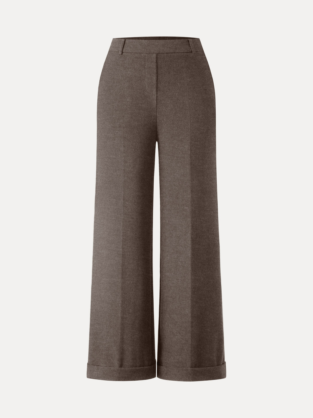 Cozy Warm High Rise Kickout Pull-on Pants with Pockets Regular Heather Brown Grey