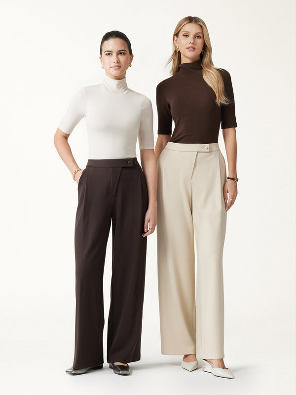 OGLmove Bamboo-Blend Mid-Rise Wide-Leg Pants with Pockets