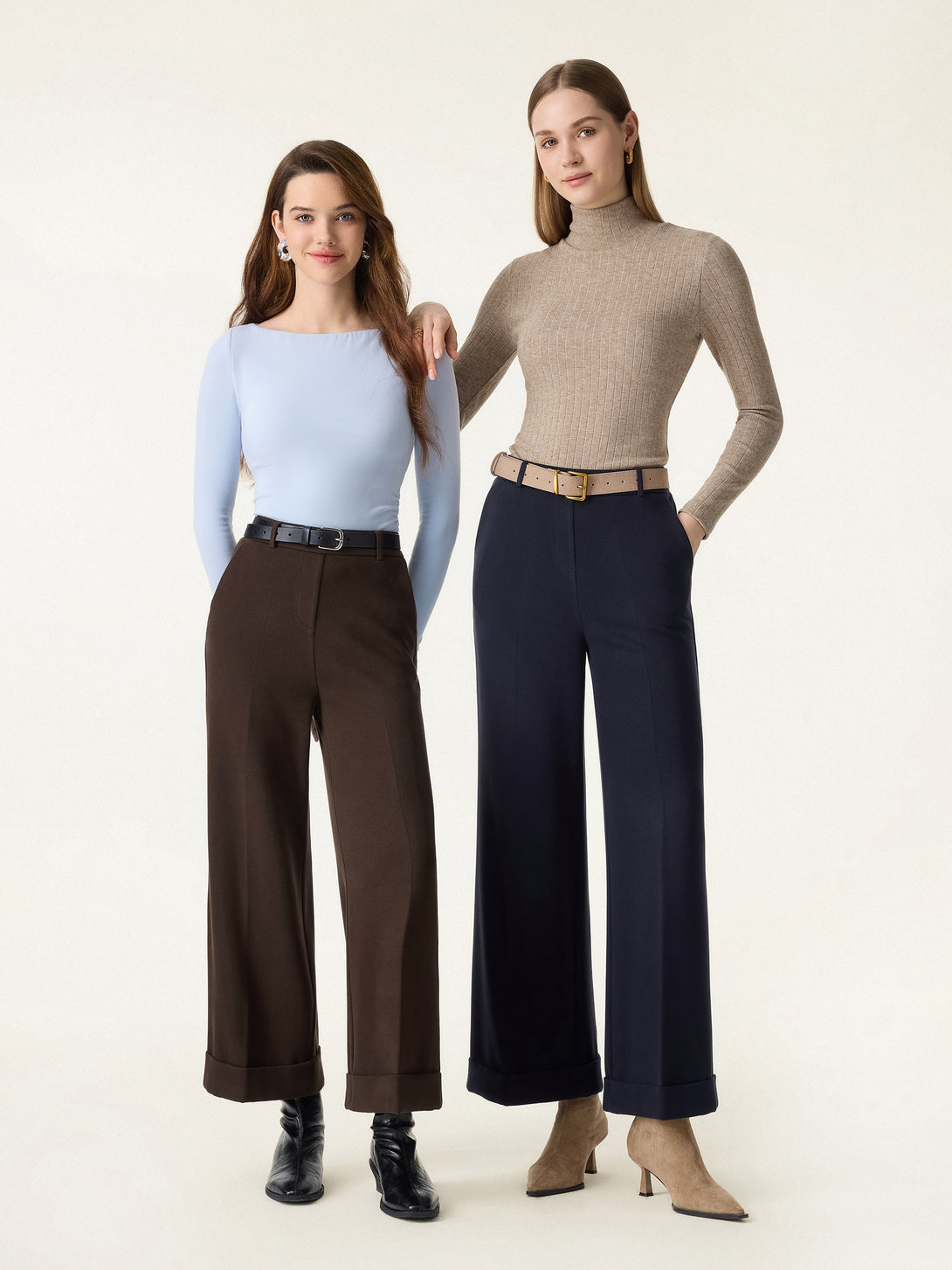 Cozy Warm High Rise Kickout Pull-on Pants with Pockets