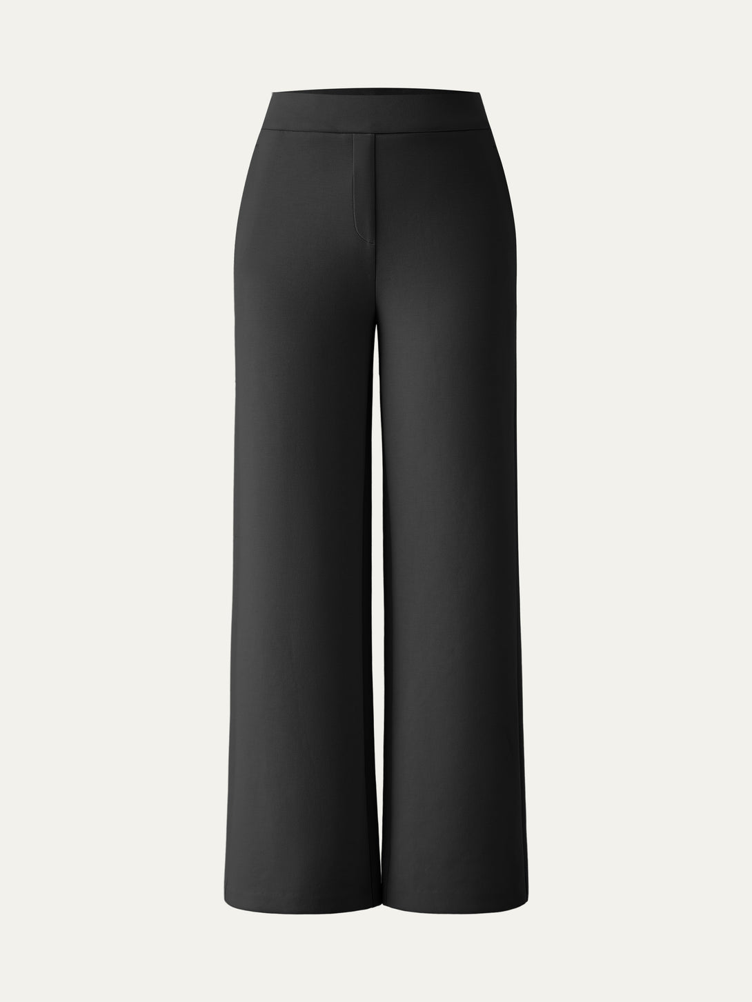 Textured Mid Rise Pull-on Straight Pant with Pockets Black XS