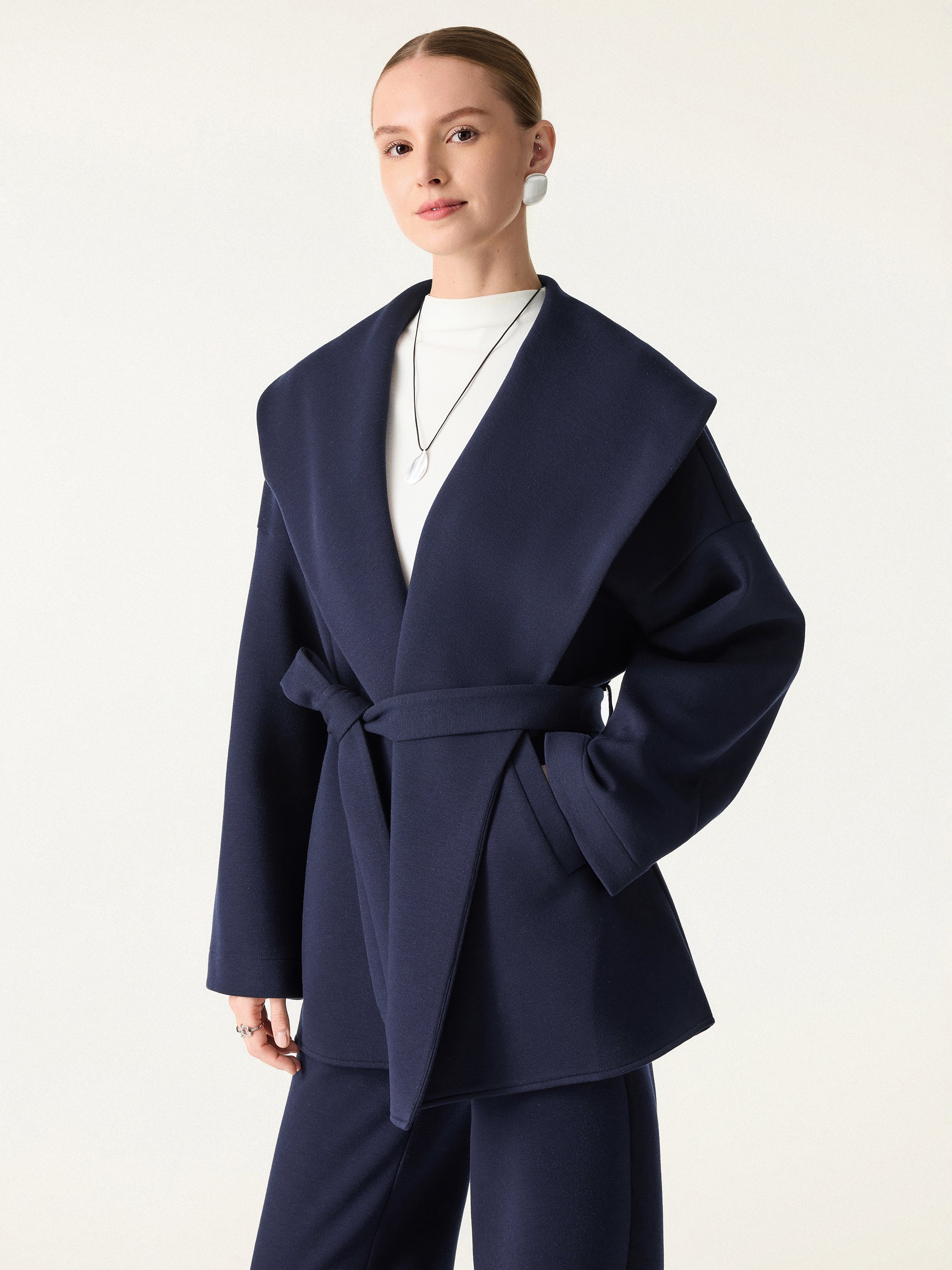 OGL Belted Shawl Collar Robe Jacket with Pockets – OGLmove