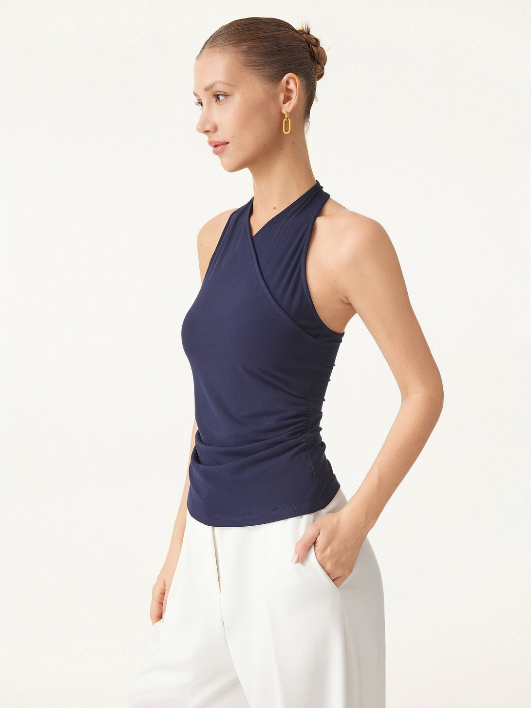 Ultrasoft Surplice Sleeveless Top
