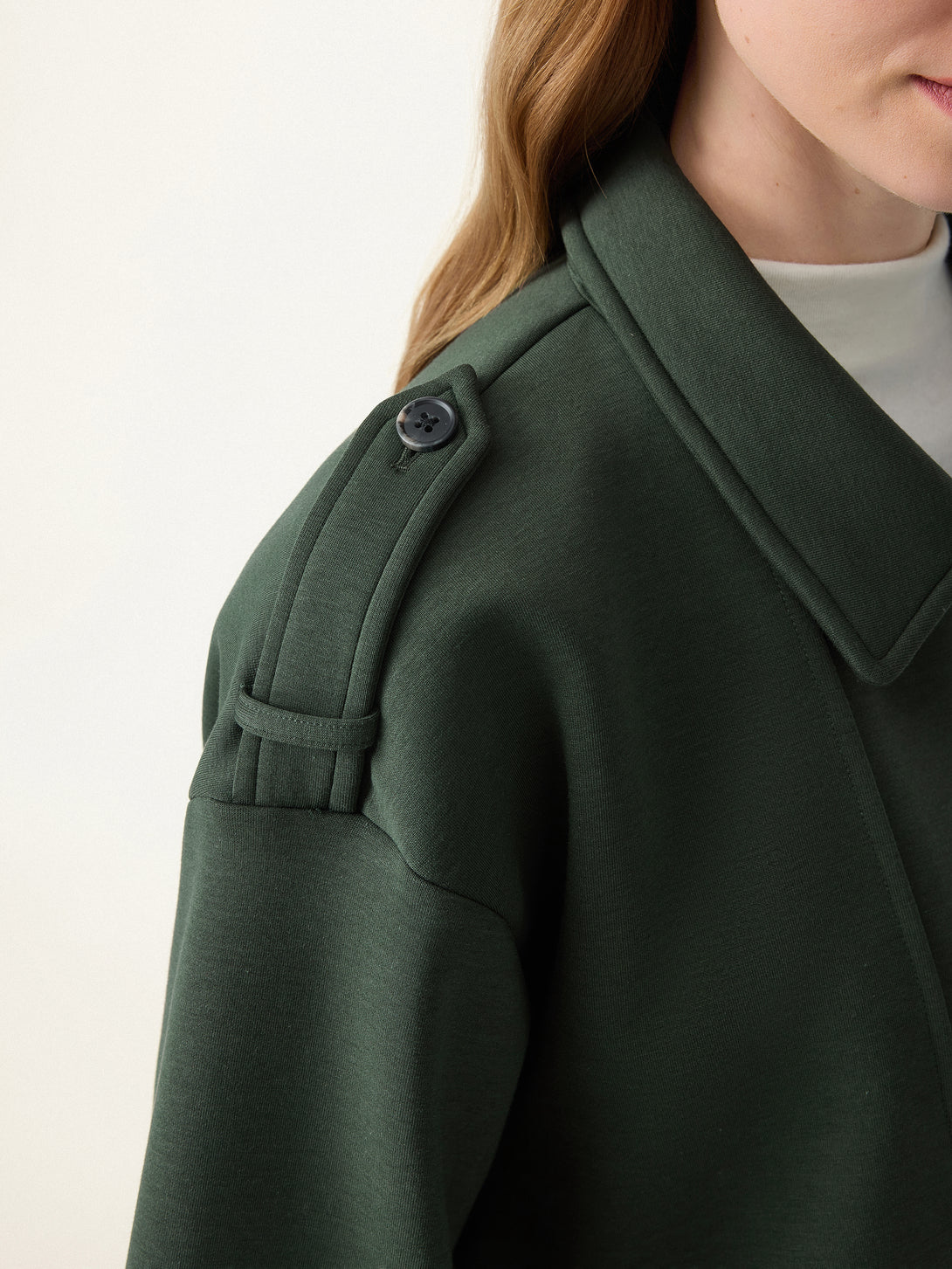 2Pcs Set Convertible Collar Buttoned Coat & Tummy-Control The Comfort Pant