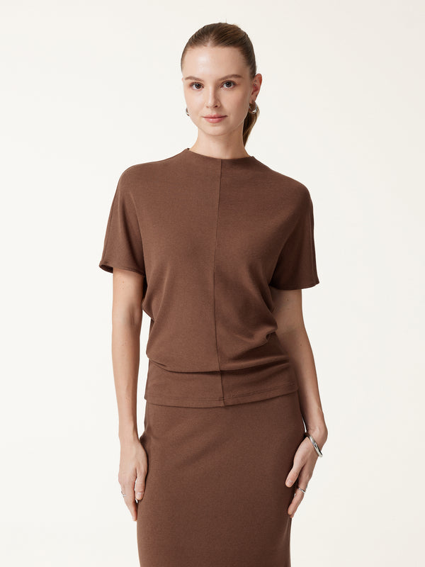 OGLmove LiteWarm Mock Neck Cap Sleeve Seamed Top