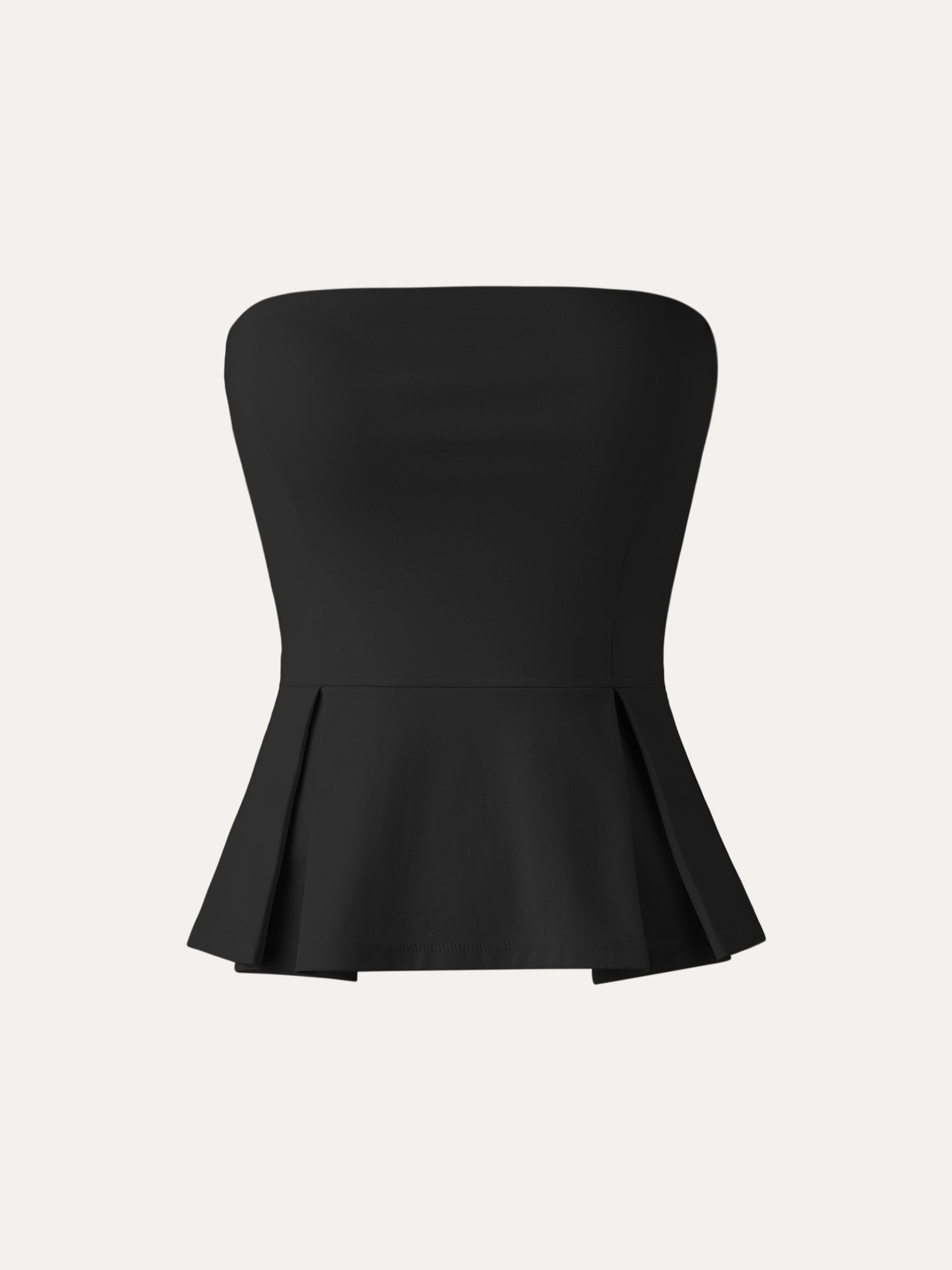 Sleek Peplume Tube Top - Black