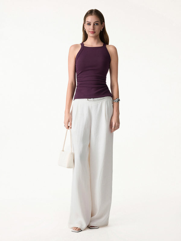 OGLmove Square Neck Ruched Rib Bra Tank
