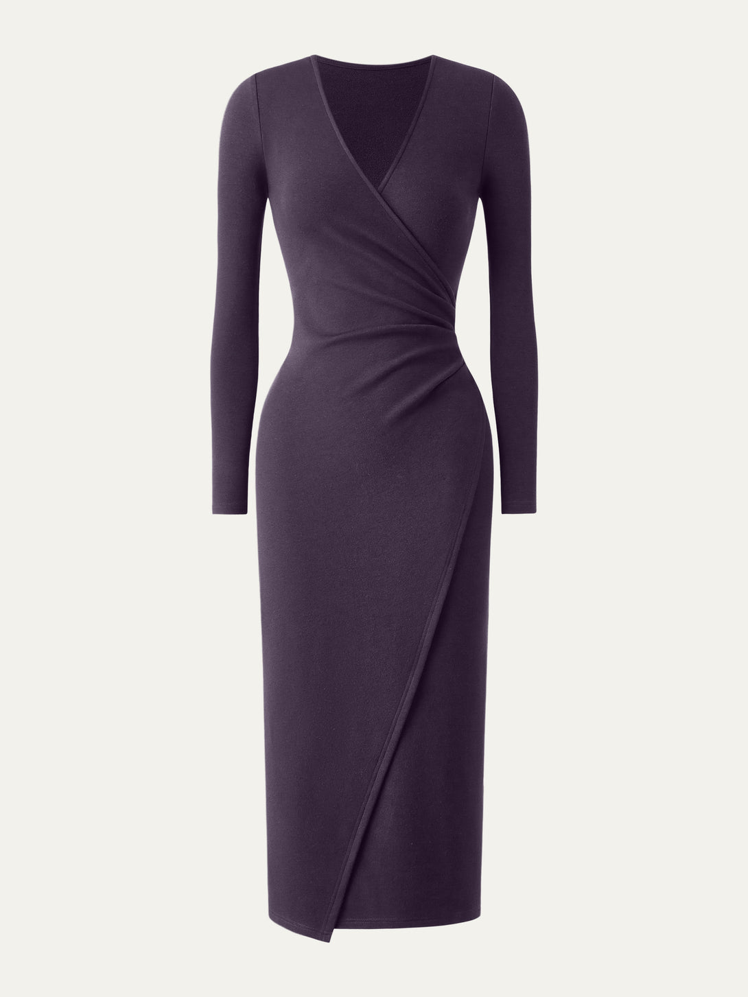 Surplice Wrap Long Sleeve Dress Regular Ultraviolet