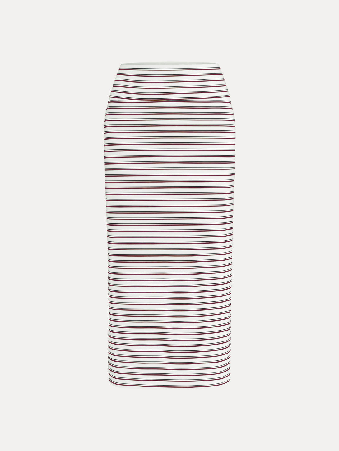 Low Rise Folded Waist Striped Midi Skirt White/Marron Stripe XS