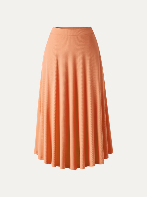 OGLmove CoolTouch Midi Circle Flare Skirt with Pockets Muskmelon Orange XS
