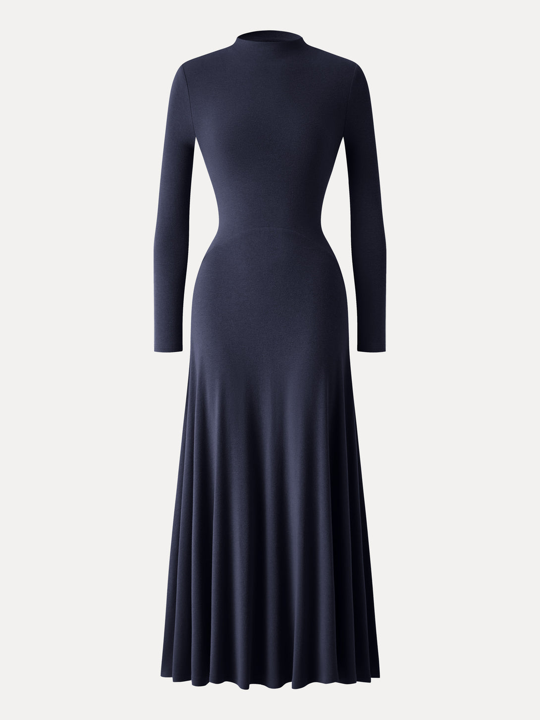Light Warm Essential Mockneck Maxi Dress Midnight Navy XS