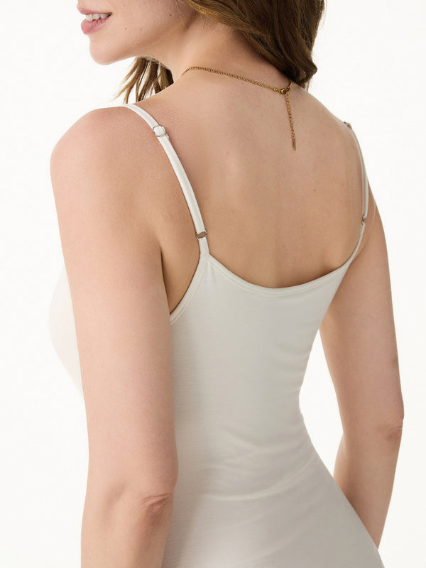 OGLmove Cooling Lyocell Adjustable Spaghetti Strap Ruched Maxi Bra Dress