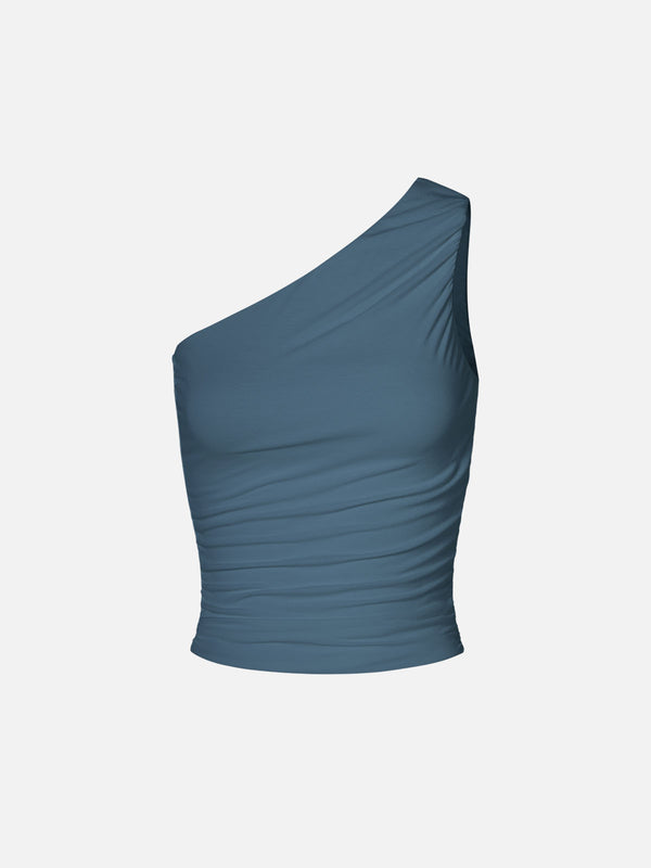 Eco-SkinKiss® Contour Ruched One Shoulder Tank