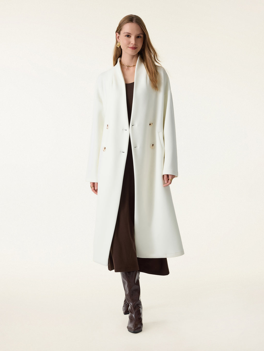 Double-breasted Stand Collar Coat