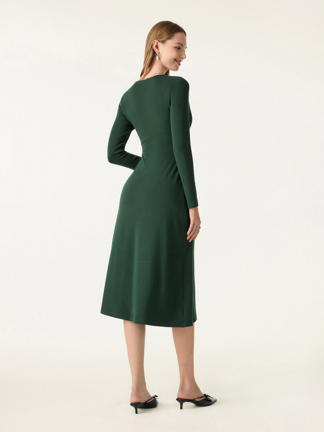 ProWarm V-Neck Surplice Midi Brami Dress