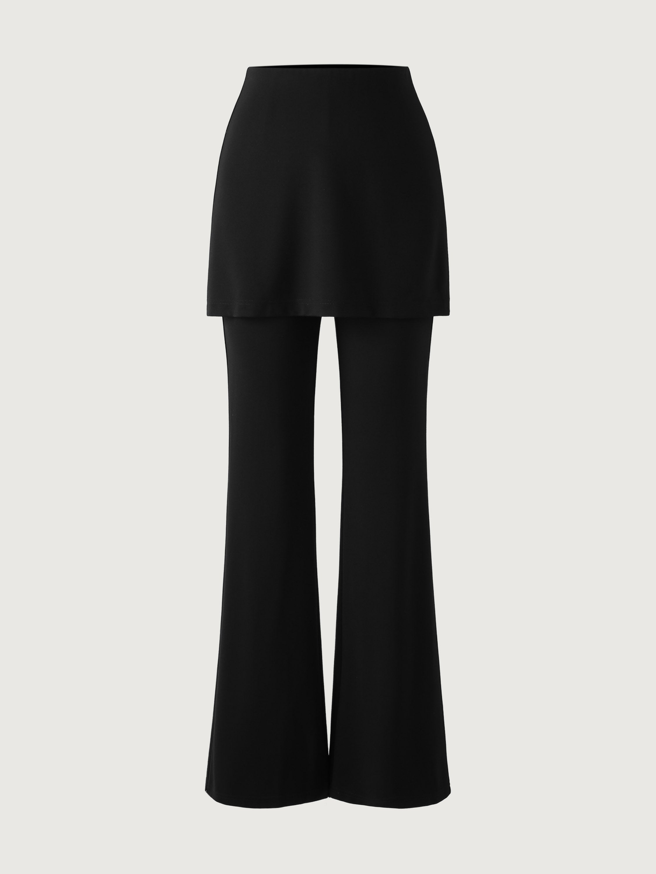 Effortless Skirted Pants - Black