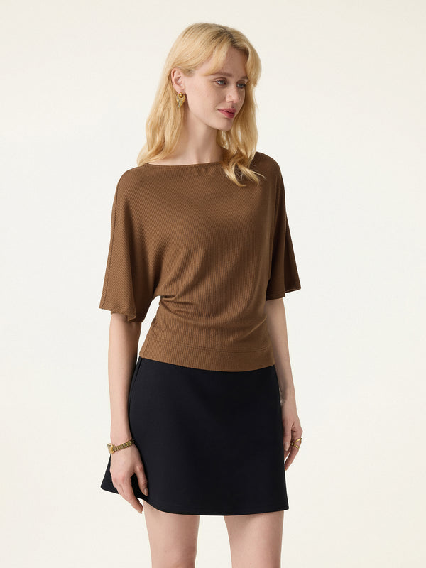 OGLmove Soft Ribbed Boatneck Relaxed Top
