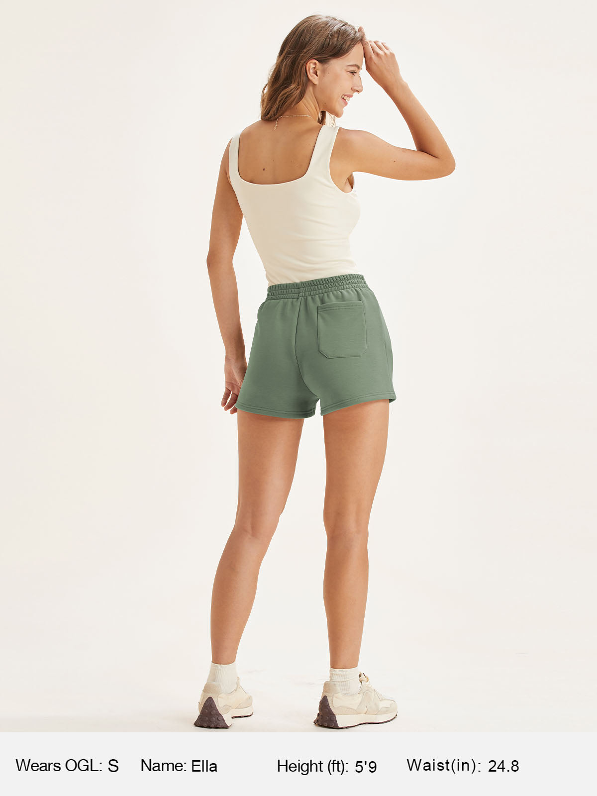 Slant Pockets Fleece Shorts - Sage