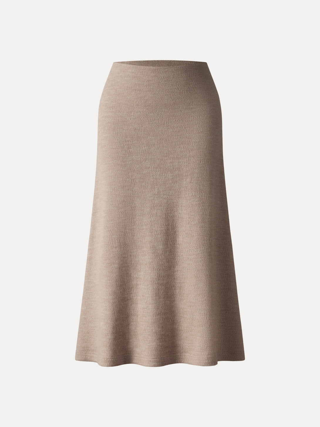 Invisible Slimming Waistband Ribbed Midi Pull-on Skirt Heather Taupe XS