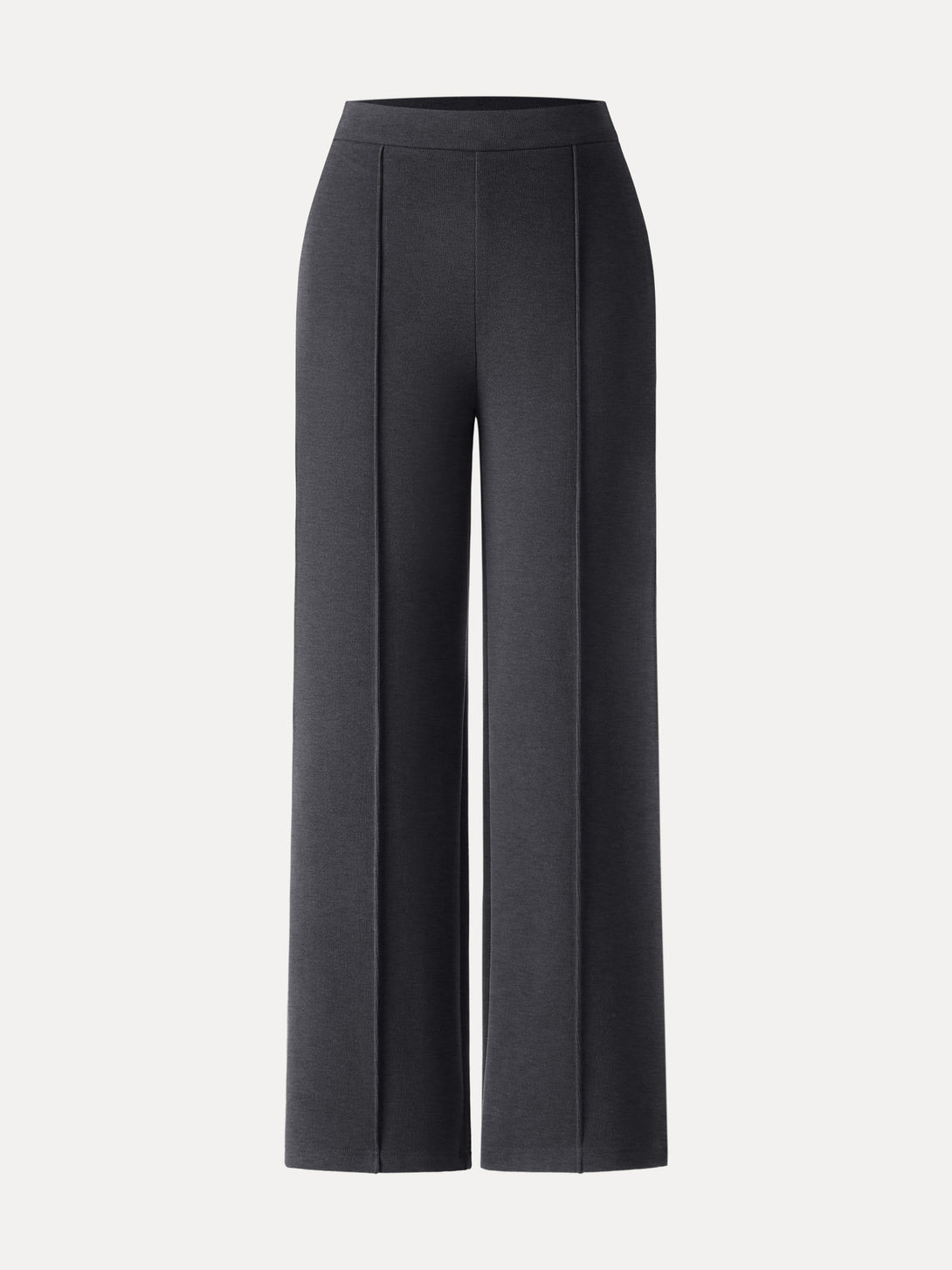 Brushed Warm High Rise Pintuck Straight Leg Pull-on Pants