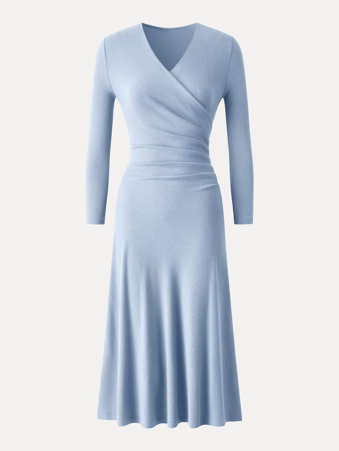 Slimming Surplice 3/4 Sleeve Midi Dress Arctic XS