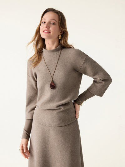 FuzzLuxe Mockneck Sleeve-Warmer Top